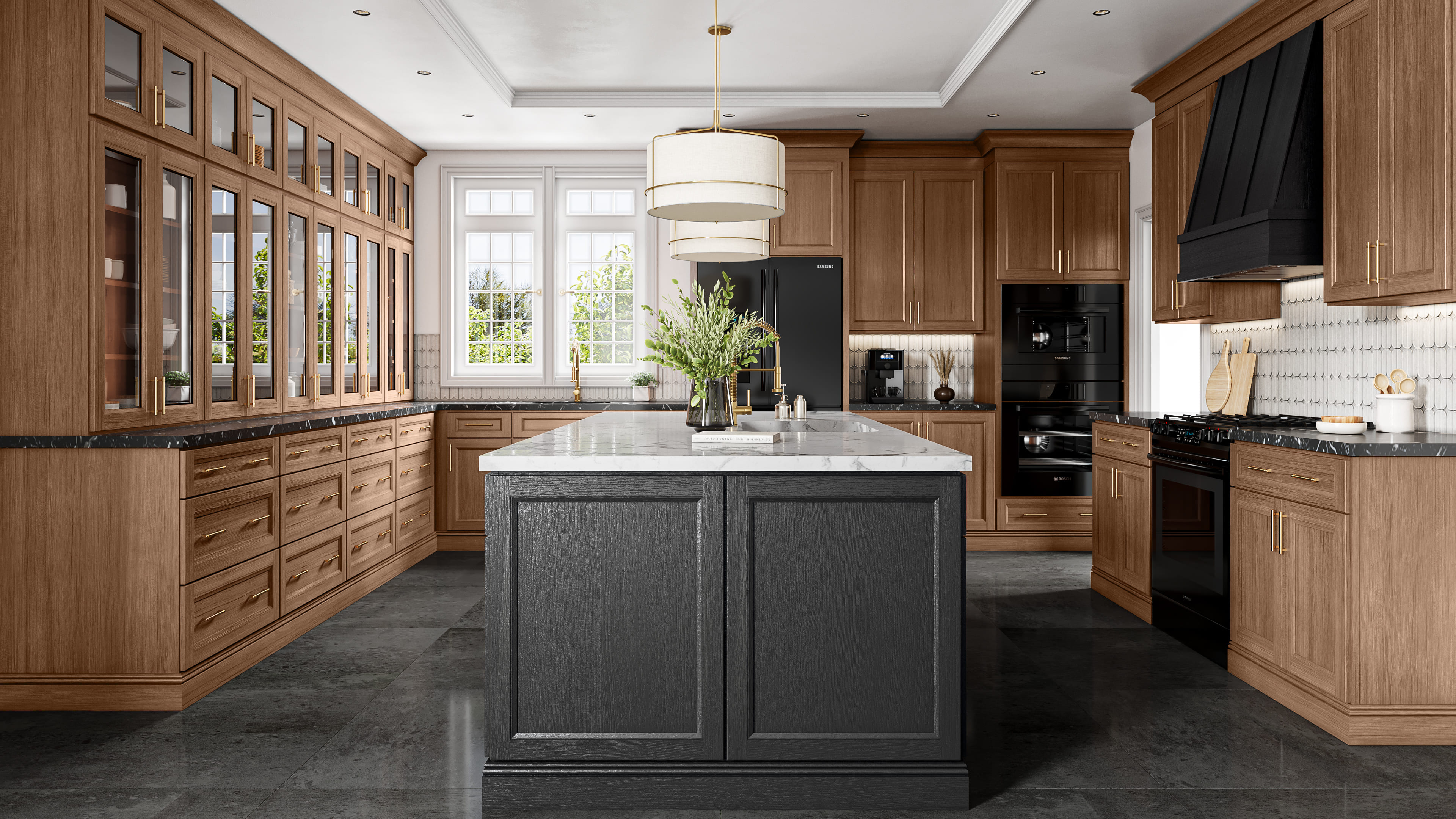 Bourbon Oak cabinet — warm rich oak wood finish